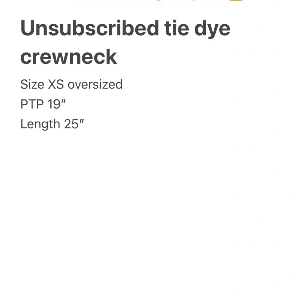 Unsubscribed Tie-Dye Sweatshirt Blue Distressed 100% cotton size XS oversized - Picture 7 of 7